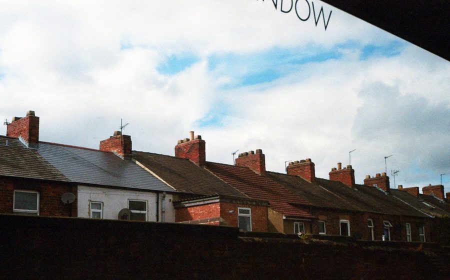 row of houses with chimney