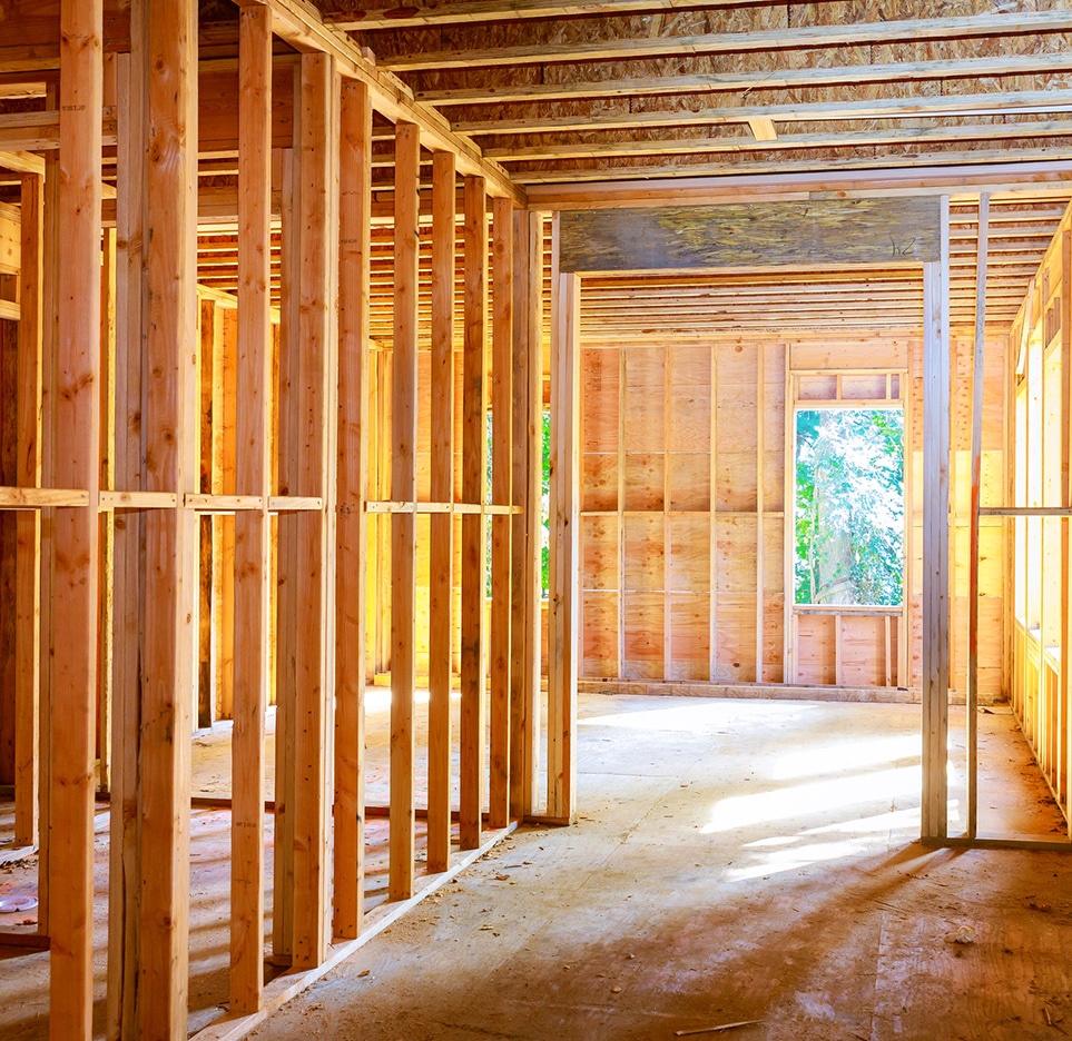 early stages of construction of a house